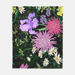 Couverture Polaire Eté Fleurs sauvages Croquis sans couture