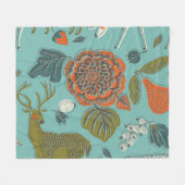 Couverture Polaire Eté Jardin Cerf Illustration transparente. (Devant (Horizontal))