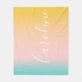Couverture Polaire Été Pastel Gradient | Nom de script personnalisé (Devant)
