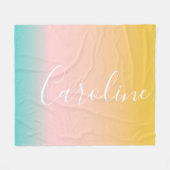 Couverture Polaire Été Pastel Gradient | Nom de script personnalisé (Devant (Horizontal))
