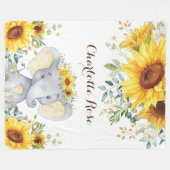 Couverture Polaire Été Sunflower Elephant Baby Girl Nursery (Devant (Horizontal))