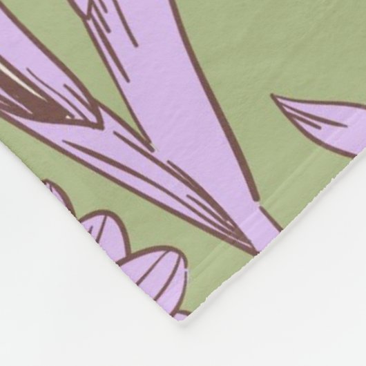 Couverture Polaire Été végétal vert violet tropical (Coin)