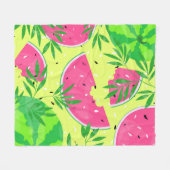 Couverture Polaire Été Watermelon Branches Graines Bright Tropical (Devant (Horizontal))