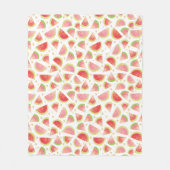 Couverture Polaire Eté Watermelon Slices & Gold Heart Motif (Devant)