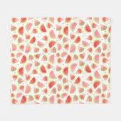 Couverture Polaire Eté Watermelon Slices & Gold Heart Motif (Devant (Horizontal))
