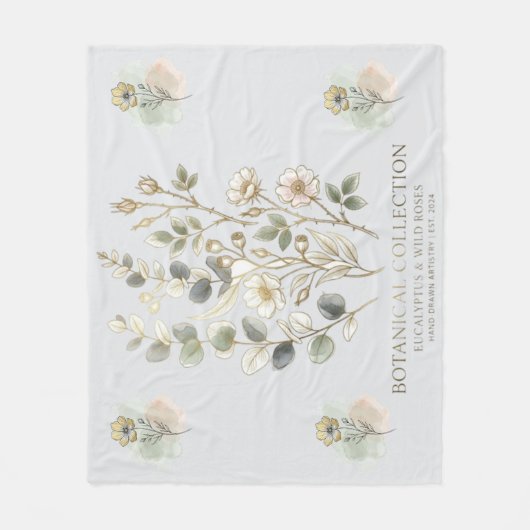 Couverture Polaire Ethereal Gold & Sage Botanical Collection (Devant)