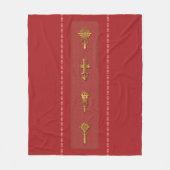 Couverture Polaire Ethiopian Orthodox Crosses – Gold on Red (Devant)