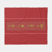 Couverture Polaire Ethiopian Orthodox Crosses – Gold on Red (Devant (Horizontal))