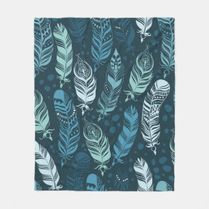 Couverture Polaire Ethnic feathers seamless pattern