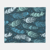 Couverture Polaire Ethnic feathers seamless pattern (Devant (Horizontal))