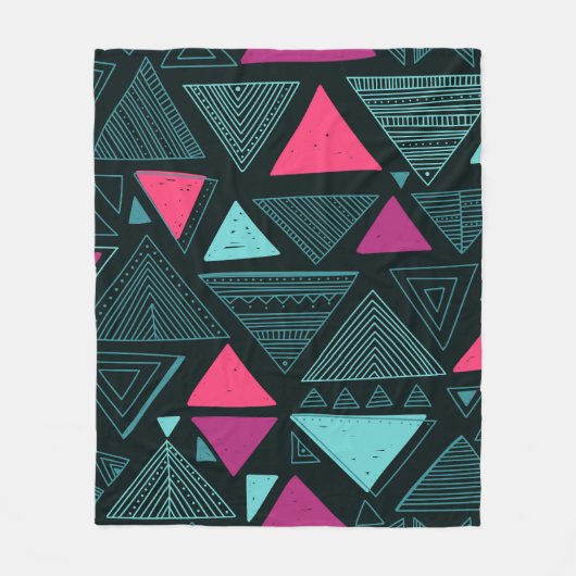 Couverture Polaire Ethnic Tribal Boho : Doodle Vintage. (Devant)