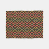 Couverture Polaire Ethnique Rouge Noir Vert Tribal Égyptien (Devant (Horizontal))