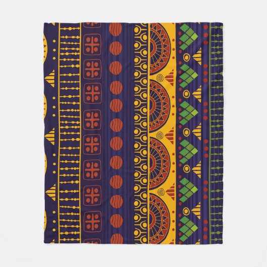 Couverture Polaire Ethno Tribal : Conception Motif transparente. (Devant)
