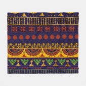 Couverture Polaire Ethno Tribal : Conception Motif transparente. (Devant (Horizontal))