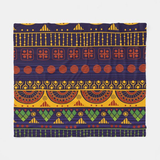 Couverture Polaire Ethno Tribal : Conception Motif transparente. (Devant (Horizontal))