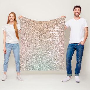 Couverture Polaire Étincelle ! Parties scintillant d'or Rose personna