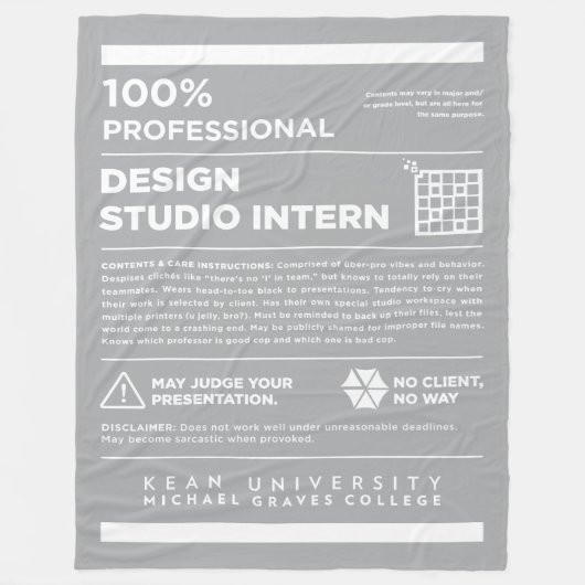 Couverture Polaire Étiquette de soin du studio de design MGC de Kean (Devant)