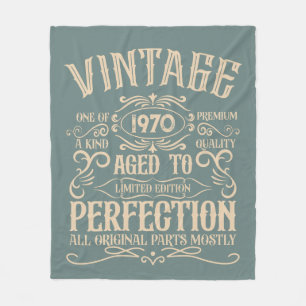 Couverture Polaire Étiquette de whiskey vintage pour anniversaire per