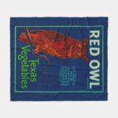 Couverture Polaire Étiquette végétal de hibou rouge (Devant (Horizontal))