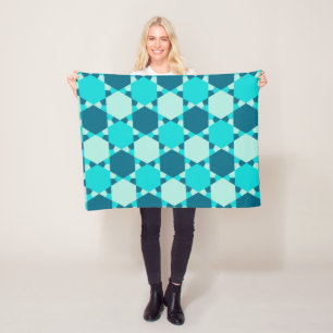 Couverture Polaire Étoile bleue de David Motif d'illusion optique