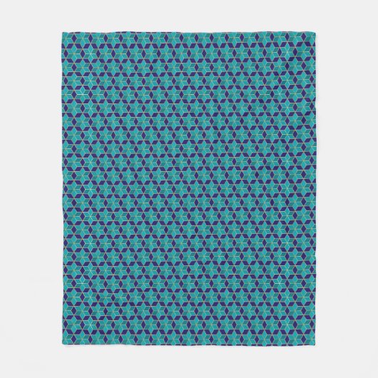 Couverture Polaire Etoile bleue et turquoise de David Tessellation (Devant)