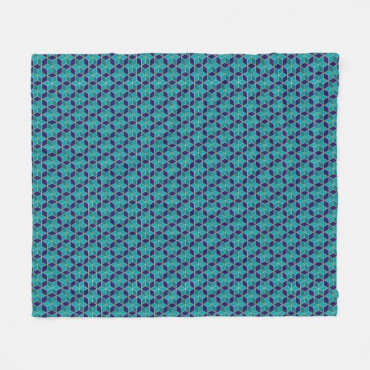 Couverture Polaire Etoile bleue et turquoise de David Tessellation (Devant (Horizontal))