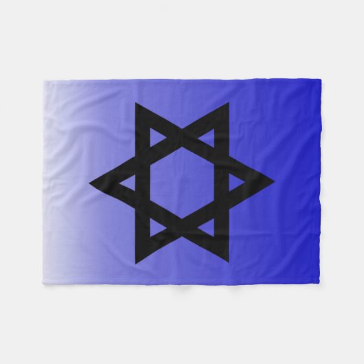Couverture Polaire Étoile de David noire (Devant (Horizontal))
