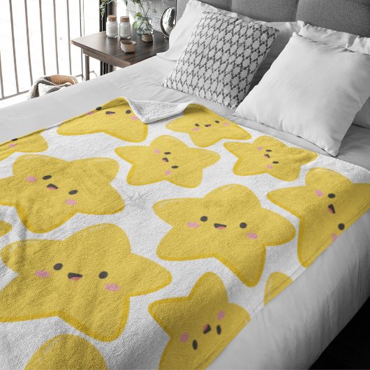 Couverture Polaire Étoile joueuse jaune