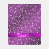 Couverture Polaire étoile violette, forme, brillant, conception, grap (Devant)