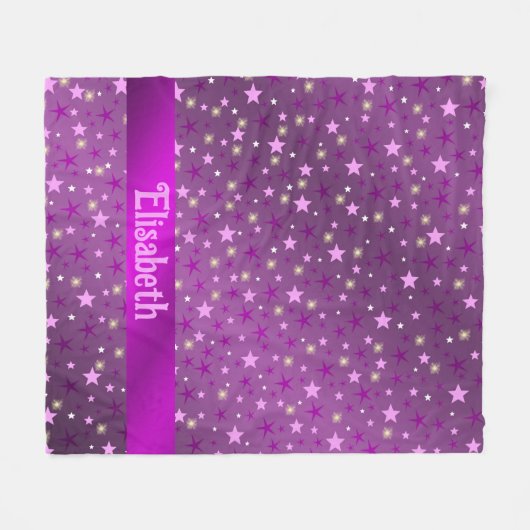 Couverture Polaire étoile violette, forme, brillant, design, graphiqu (Devant (Horizontal))
