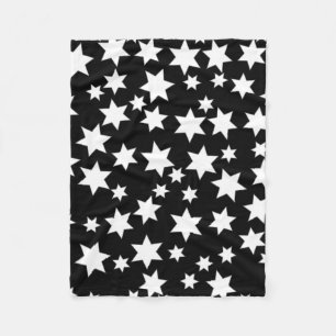 Couverture Polaire Étoiles aléatoires de blanc sur le noir