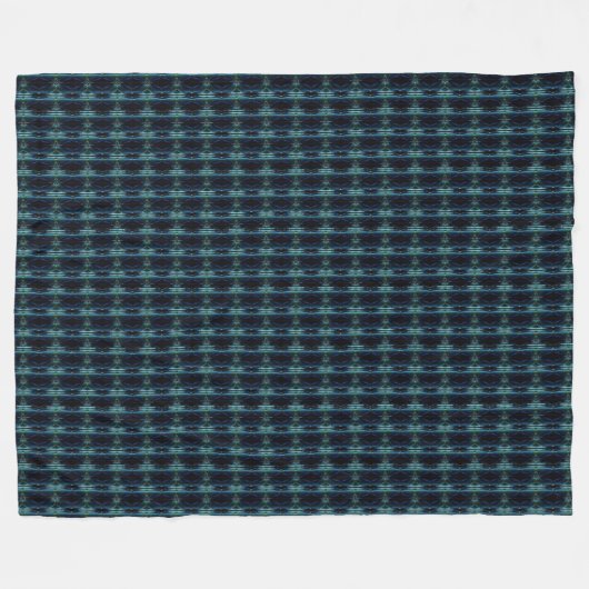 Couverture Polaire Etoiles arc-en-ciel bleu vert, Motif Artdeco (Devant (Horizontal))