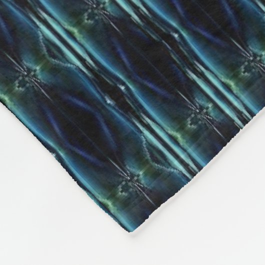 Couverture Polaire Etoiles arc-en-ciel bleu vert, Motif Artdeco (Coin)