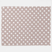 Couverture Polaire Étoiles blanches Brown clair Design Étoile moderne (Devant (Horizontal))