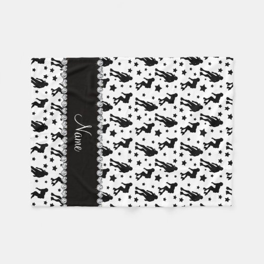 Couverture Polaire Étoiles blanches nommées faites sur commande de (Devant (Horizontal))