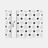 Couverture Polaire Étoiles blanches nommées personnalisées de noir de (Devant (Horizontal))