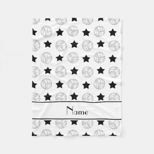 Couverture Polaire Étoiles blanches nommées personnalisées de noir de (Devant)