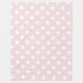 Couverture Polaire Etoiles blanches Rose clair Design Motif moderne (Devant)