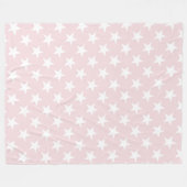 Couverture Polaire Etoiles blanches Rose clair Design Motif moderne (Devant (Horizontal))