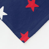 Couverture Polaire Etoiles blanches rouges, bleu marine arrière - pla (Coin)