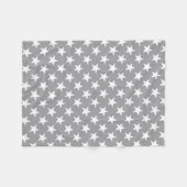 Couverture Polaire Étoiles blanches Stylish Gris Couleur Star Design (Devant (Horizontal))