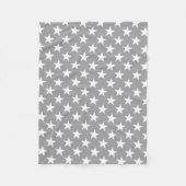 Couverture Polaire Étoiles blanches Stylish Gris Couleur Star Design (Devant)