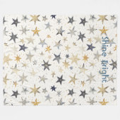 Couverture Polaire Étoiles Bleues Argent Or (Devant (Horizontal))