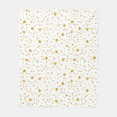 Couverture Polaire Étoiles célestes modernes blanches et dorées (Devant)
