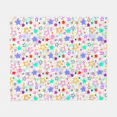 Couverture Polaire Étoiles Colorées Blanches  (Devant (Horizontal))