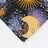 Couverture Polaire Étoiles de la lune Motif céleste Soleil Monogramme (Coin)