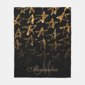 Couverture Polaire Étoiles de Parties scintillant d'or (Devant)