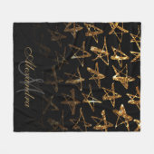 Couverture Polaire Étoiles de Parties scintillant d'or (Devant (Horizontal))