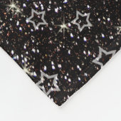 Couverture Polaire Étoiles de parties scintillant noire (Coin)
