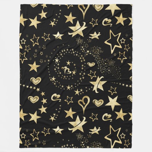 Couverture Polaire Étoiles et coeurs (Devant)